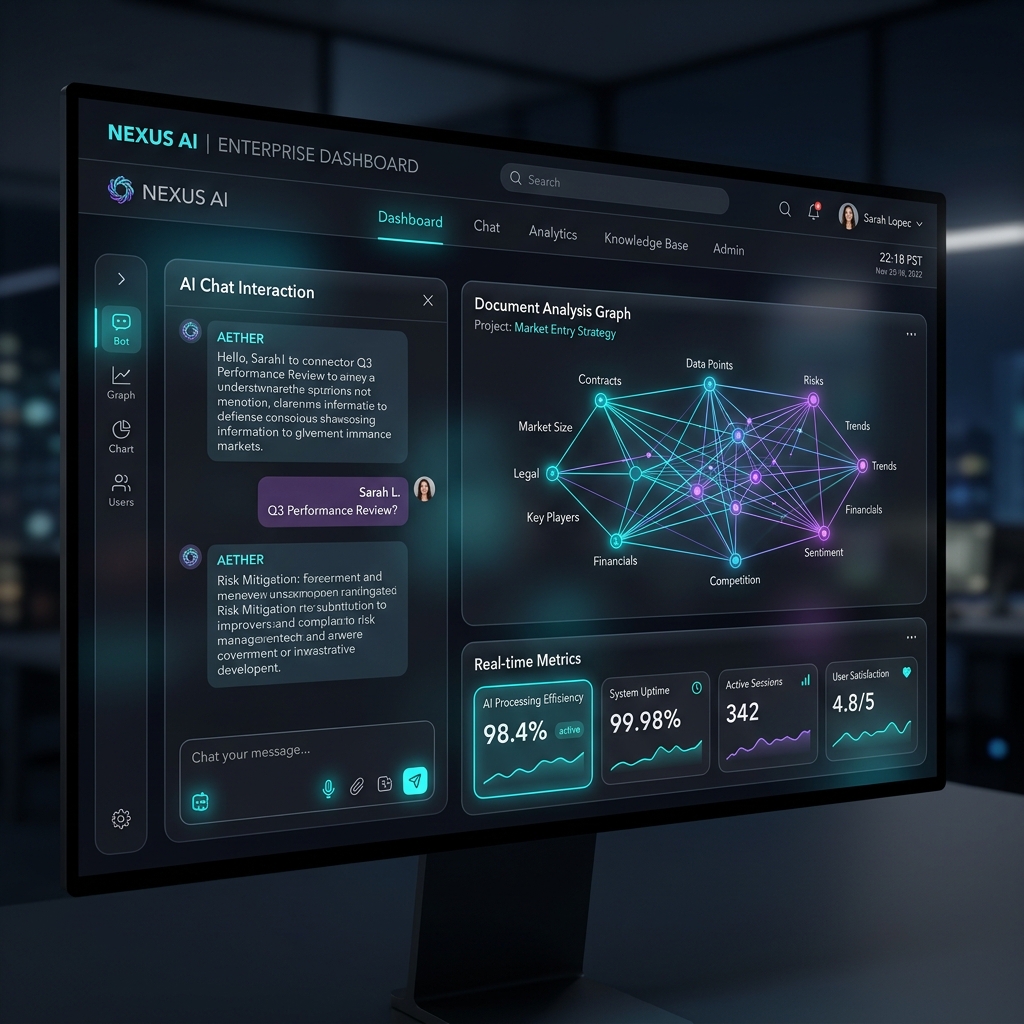 Interfaz del Asistente Virtual e Inteligencia Artificial Empresarial SmartFlow